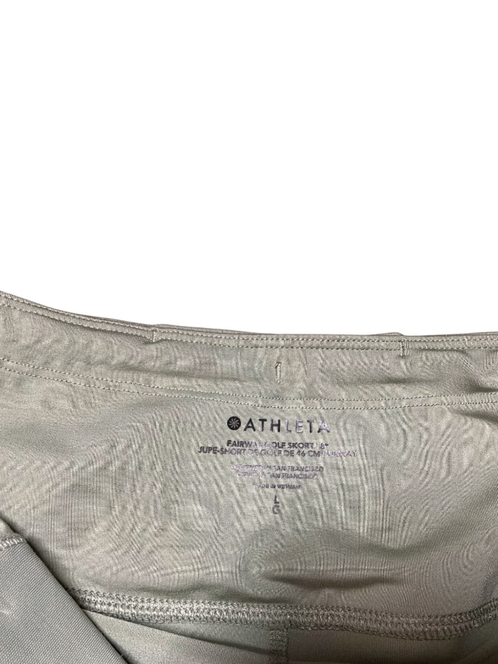 ATHLETA Green Fairway Golf Skort Zippered Pockets Tulip Hem Pull On Style Sz L - Picture 5 of 10
